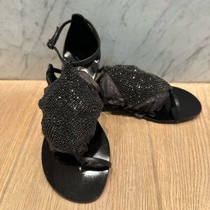 Lola Cruz Luanda Black Crystal Sandals